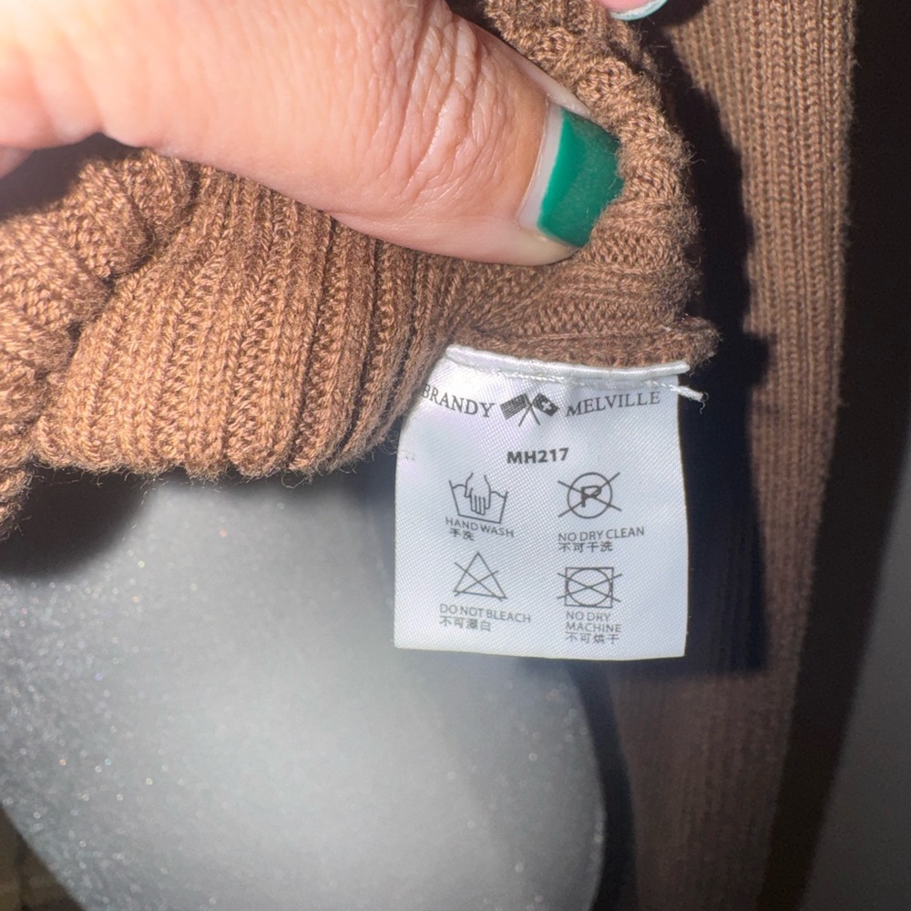 Brandy Melville Chocolate Button-Up Cardigan - Picture 6 of 6